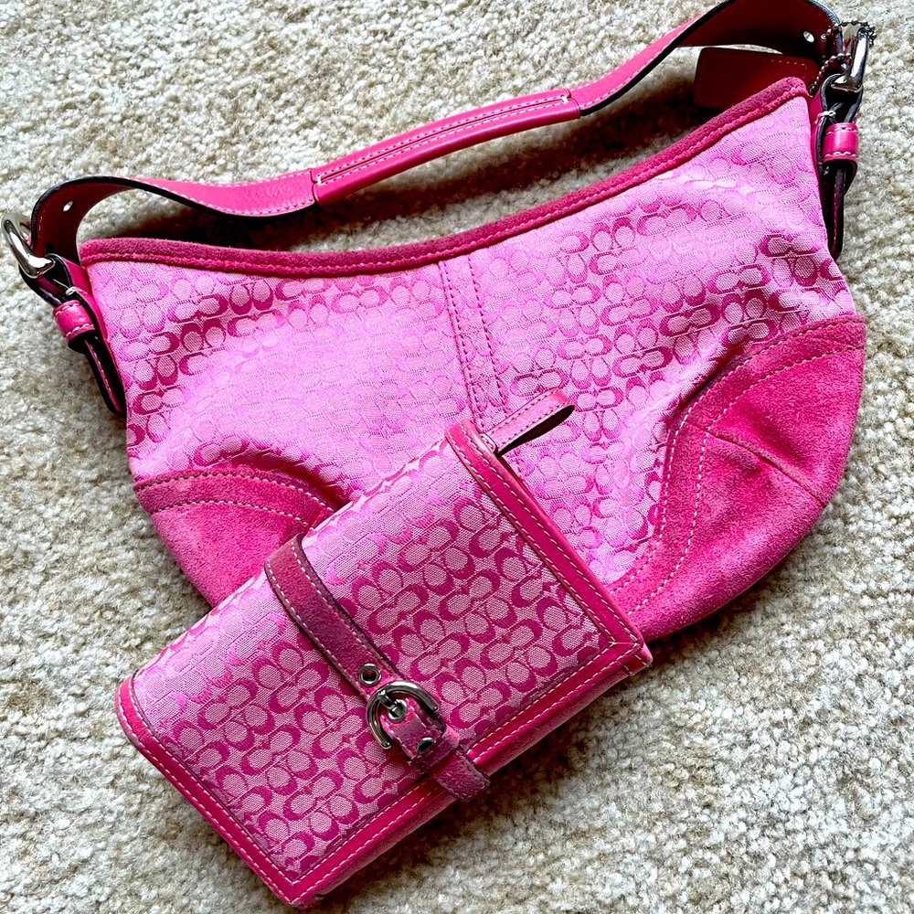 Coach Signature Canvas Satchel + Matching Wallet